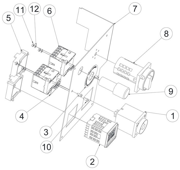 Запасные части к машинам для изготовления блинов (блинницам) C1 - Электрическая панель управления изготовлением квадратных блинов LM-13978